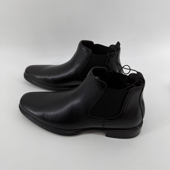 Perry Ellis Portfolio Mens Black Chelsea Boots Square Toe Ankle 1904706 Size 9.5 - Picture 2 of 8